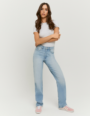 Jeans Dritti Blu a Vita Alta | TALLY WEiJL