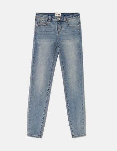 Blaue Low Waist Skinny Jeans | TALLY WEiJL