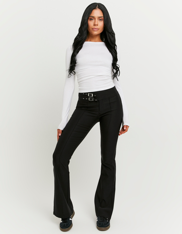 Schwarze Flared Stoffhose | TALLY WEiJL