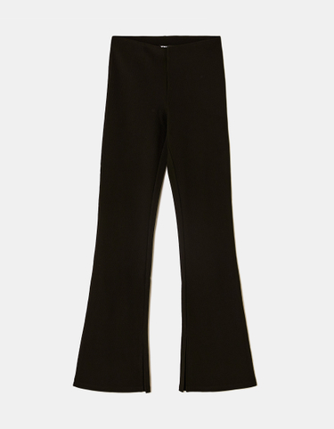 Schwarze Low Waist Flared Stoffhose | TALLY WEiJL