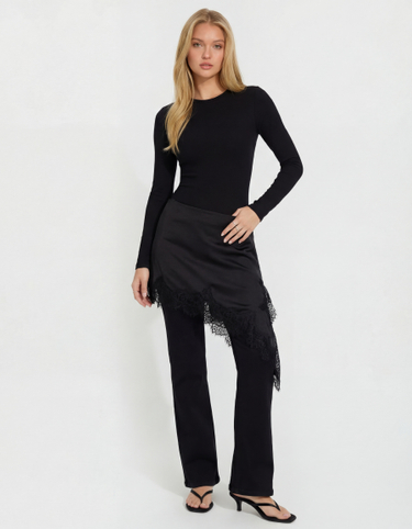 Schwarzer Satin-Minirock | TALLY WEiJL