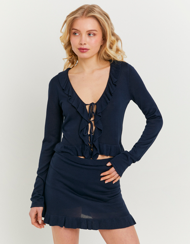 Blue Mini Skirt With Ruffles | TALLY WEiJL