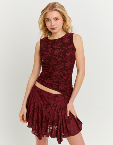 Bordeauxrotes Top mit U Boot Ausschnitt | TALLY WEiJL