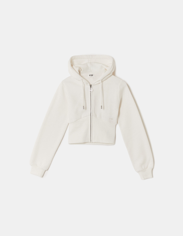 Felpa con zip bianca | TALLY WEiJL