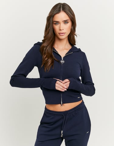Blauer Zip-Hoodie | TALLY WEiJL