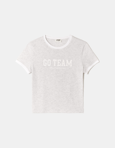 Graues bedrucktes T-Shirt | TALLY WEiJL