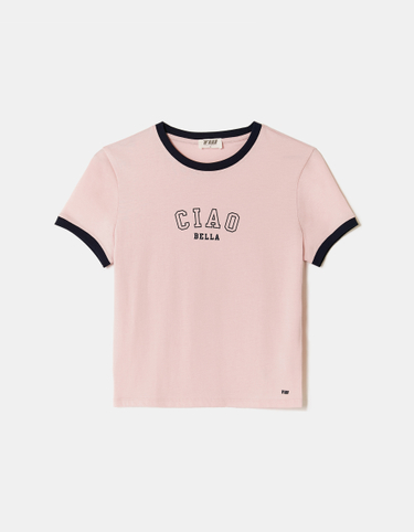 Rosa T-Shirt mit Print | TALLY WEiJL
