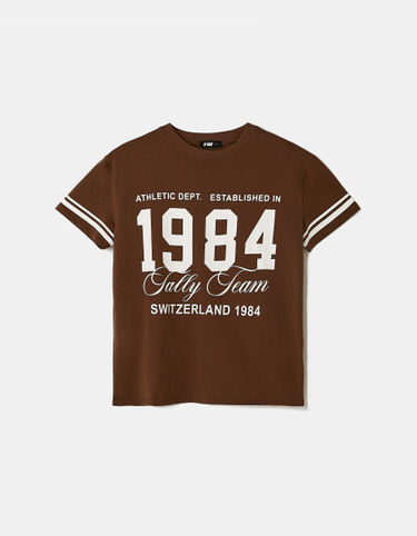 T-shirt Marrone con Stampa | TALLY WEiJL