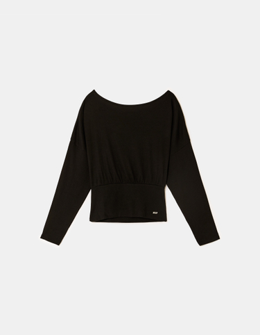 Schwarzes Langarm-T-Shirt | TALLY WEiJL