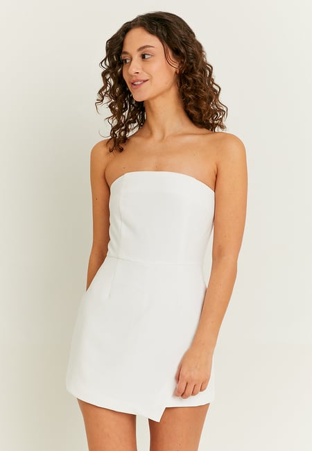 TALLY WEiJL, White Mini Jumpsuit Dress for Women