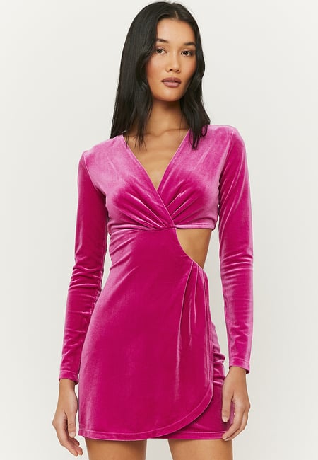 TALLY WEiJL, Pinkes Mini Kleid aus Samt for Women