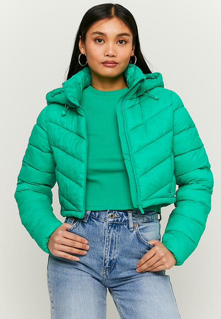 TALLY WEiJL, Green Cropped Padded Jacket for Women