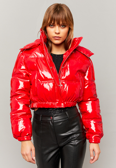 TALLY WEiJL, Red Shiny Vinyl Effect Padded Jacket for Women
