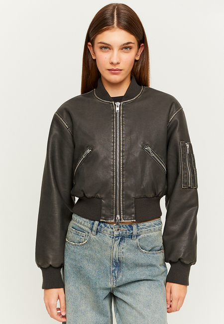 TALLY WEiJL, Giacca Bomber In Similpelle Nera for Women