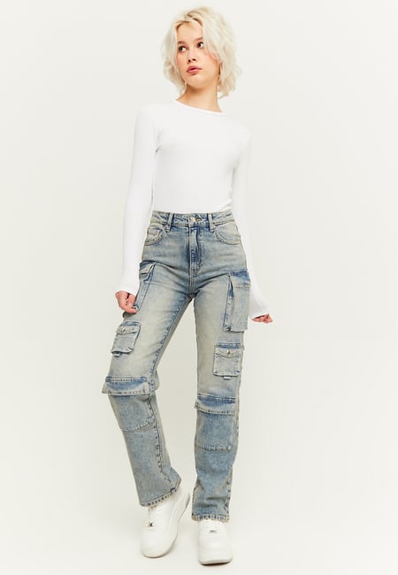 TALLY WEiJL, Jeans Cargo Multitasche a Vita Media for Women