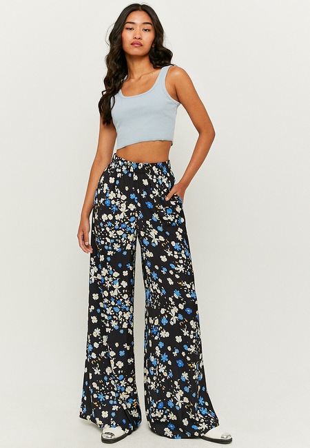 TALLY WEiJL, Black Floral Cropped Trousers for Women