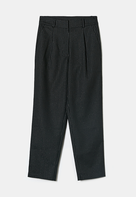 TALLY WEiJL, Black Trousers with Glitter Stripes for Women
