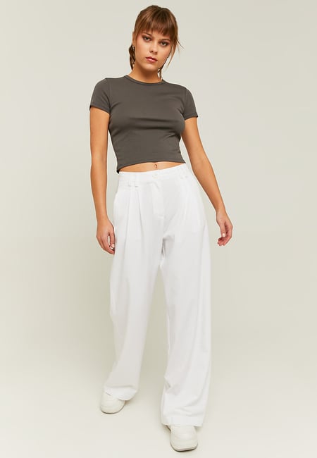 TALLY WEiJL, Pantalon loose taille haute blanc for Women