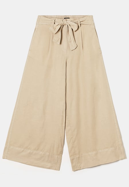 TALLY WEiJL, Beige Culotte Trousers With Knot for Women