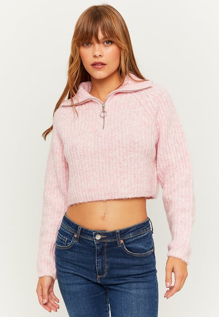 TALLY WEiJL, Rosa Melange Cropped Pullover for Women