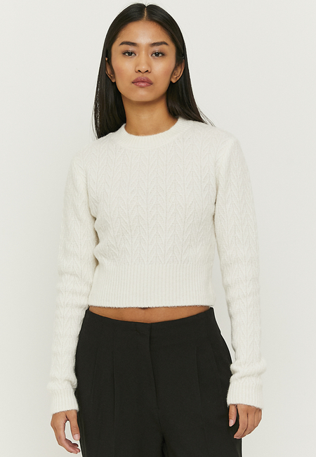 TALLY WEiJL, White Cable knit  Top for Women