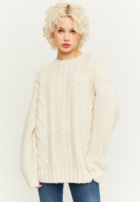 TALLY WEiJL, Oversized Chunky Cable Knit Pullover for Women