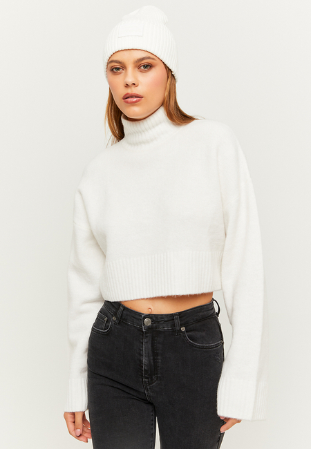 TALLY WEiJL, Πουλόβερ Loose Cropped Λευκό for Women