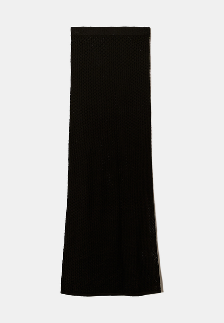 TALLY WEiJL, Black Knitted Maxi Skirt for Women