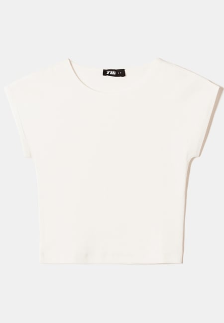 TALLY WEiJL, Weisses Fitted Basic T-Shirt for Women