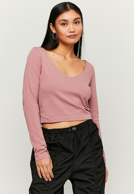 TALLY WEiJL, Pink Cropped Long Sleeves Top for Women
