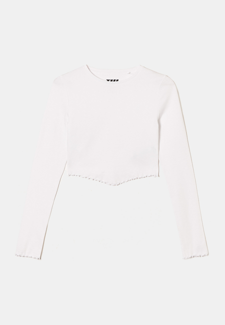 TALLY WEiJL, Cropped Long Sleeves T-Shirt for Women