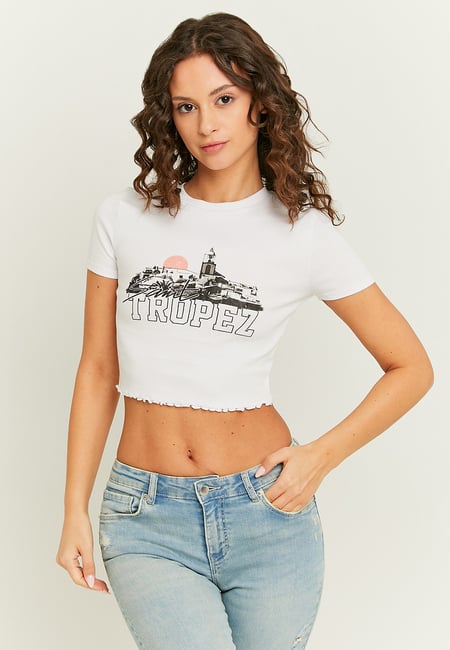 TALLY WEiJL, White Printed T-shirt for Women