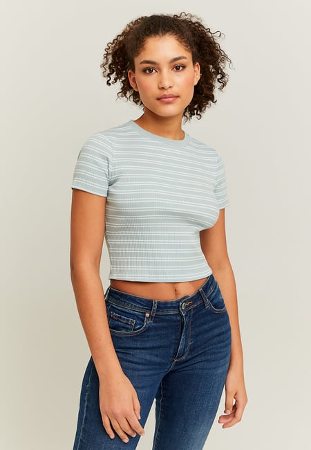 TALLY WEiJL, Striped Cropped Basic T-shirt for Women
