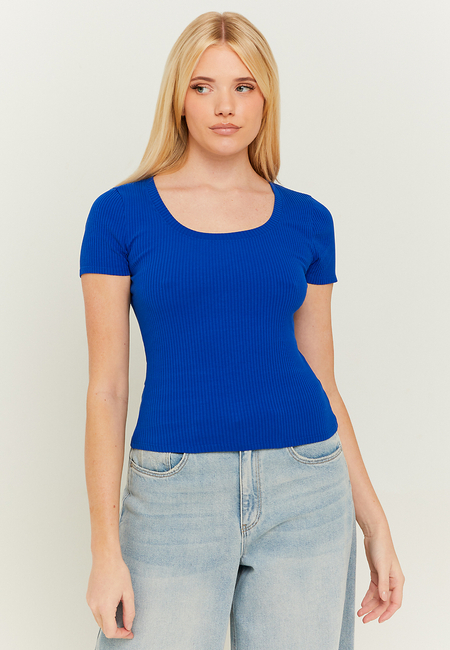 TALLY WEiJL, Blaues Basic Regular Fit T-Shirt for Women