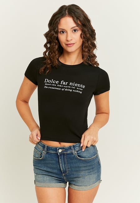 TALLY WEiJL, Black Printed T-shirt for Women
