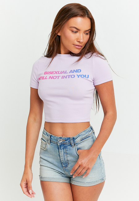 TALLY WEiJL, Lilac Printed T-shirt  - Online Exclusive for Women