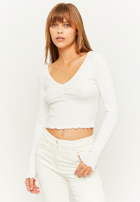 TALLY WEiJL, T-shirt basique blanc à manches longues for Women