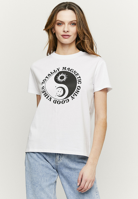 TALLY WEiJL, Λευκό Printed Oversize T-shirt for Women