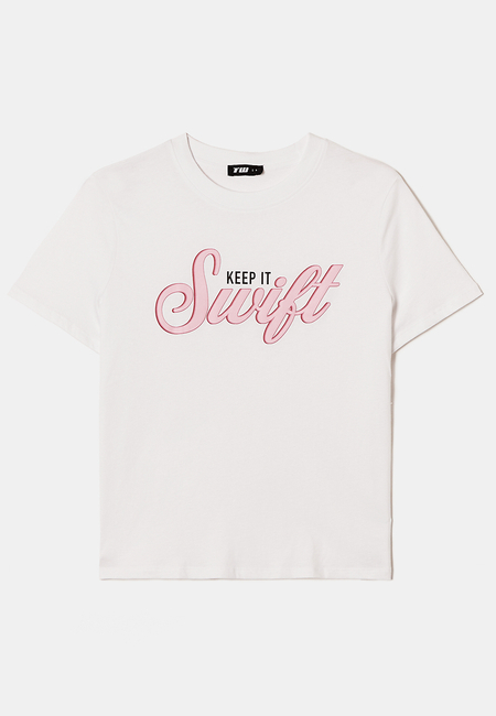 TALLY WEiJL, White Printed Regular T-shirt for Women