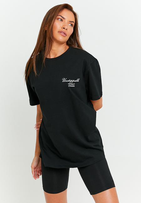 TALLY WEiJL, Black Printed Loose T-shirt for Women