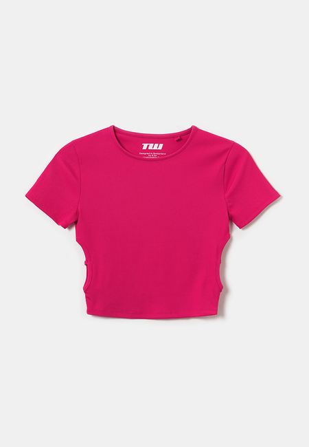 TALLY WEiJL, Ροζ Cropped Top με άνοιγμα στο πλάι for Women