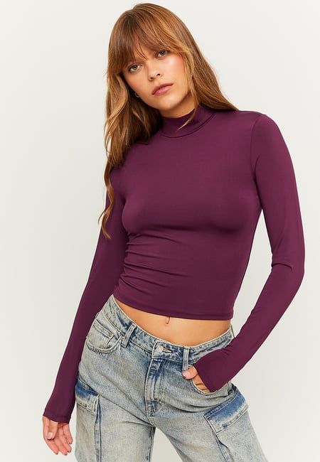TALLY WEiJL, Purple Basic Long Sleeves T-Shirt for Women