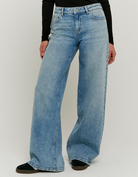 Jeans Blu Wide-Leg a Vita Media