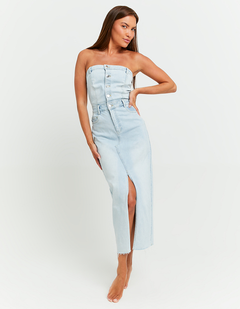 zip through denim dress Dark Blue Front Collar Mini US SIZE:20W length zip create a high rise prAna Corrine Dress -