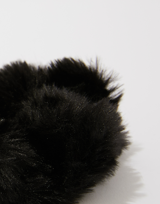 Black Faux Fur Scrunchie | TALLY WEiJL