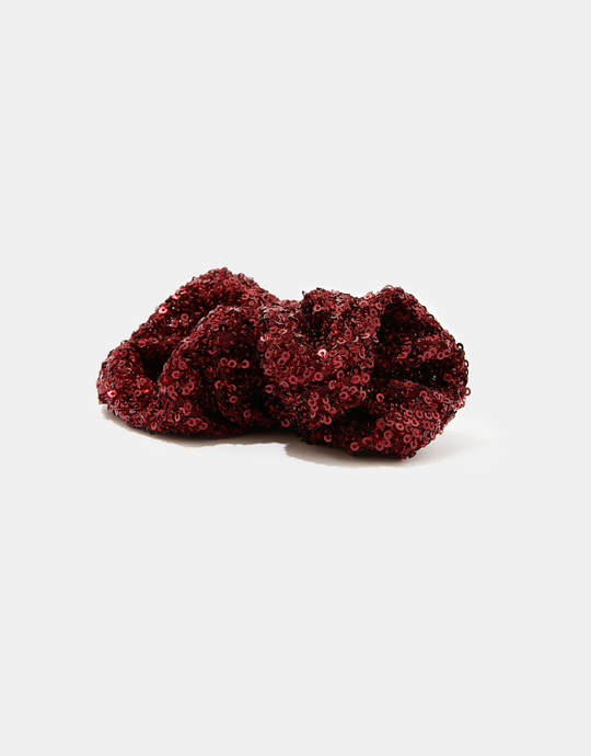 Burgundy Sequined Scrunchie | TALLY WEiJL
