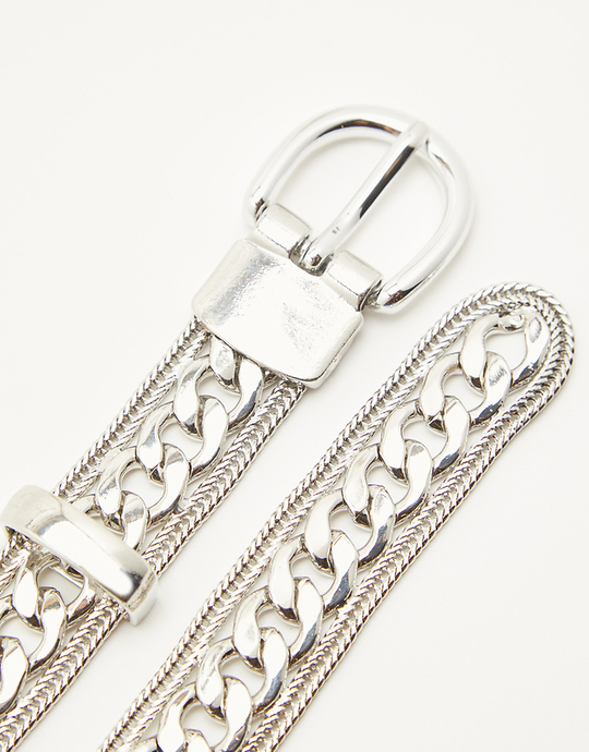 Silberner Gürtel mit Kette | TALLY WEiJL