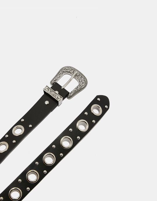 Schwarzer Gürtel mit Nieten | TALLY WEiJL