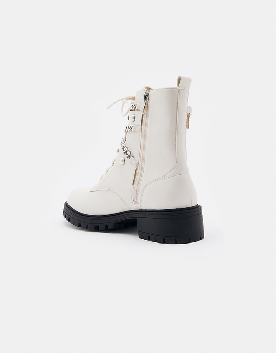 Bottines Blanches avec Chaîne | TALLY WEiJL