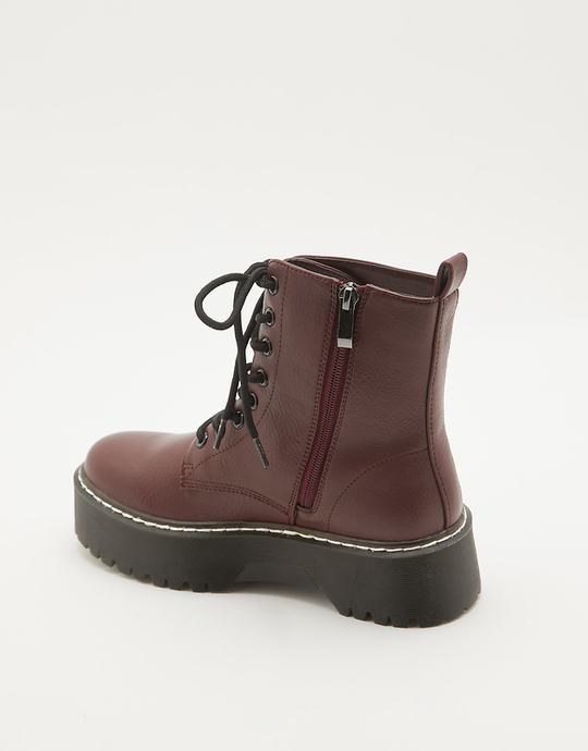 Bottines Bordeaux Lacées | TALLY WEiJL